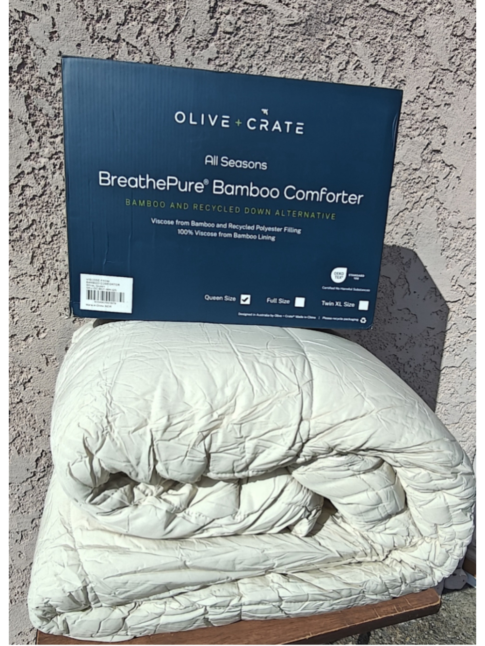 Olive Crate Viscose from Bamboo KING Cooling Comforter Duvet Insert Beige